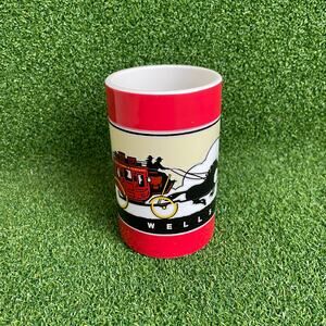 Vintage Wells Fargo Bank Stagecoach and Horses Pencil Cup
